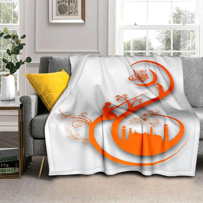 Müslüman Namaz HD Yumuşak Peluş Yatak Atma Karikatür Piknik Ince Battaniye Modern Flanel Battaniye Kapak Gedruckt Bettdecke Geschenk