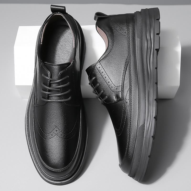 Модная обувь броги с резьбой для мужчин — фото 5