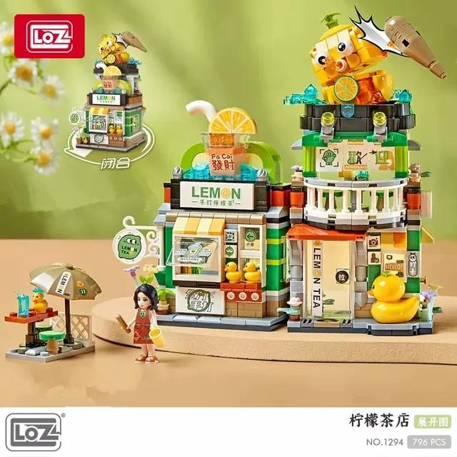 

Loz Creative Small Blocks Kids Construction Blocks Snack Bar Sea Fish Food House Lemon Tea Shop Luosifen Store Game Toys Girls Gift