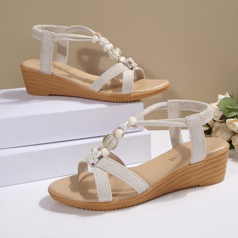 Spring and summer women's shoes new wedge heel large size platform heel sandals women