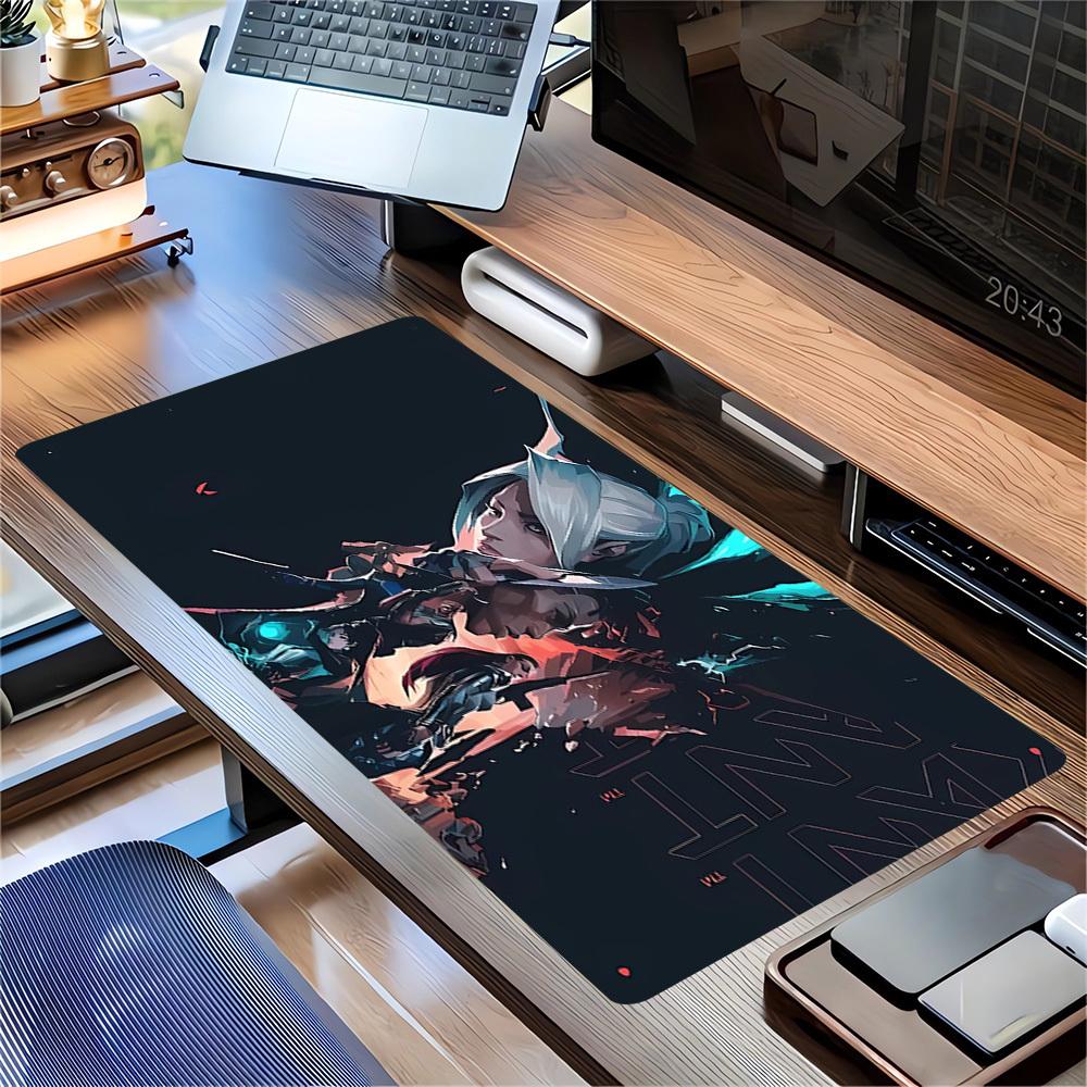 1pc Large Gaming Mouse Pad, UV Reactive Non-Slip Desk Mat, Washable PolyesterCyberpunk, Stealth, TeamworkComputer Pad with Vibrant Game Mach