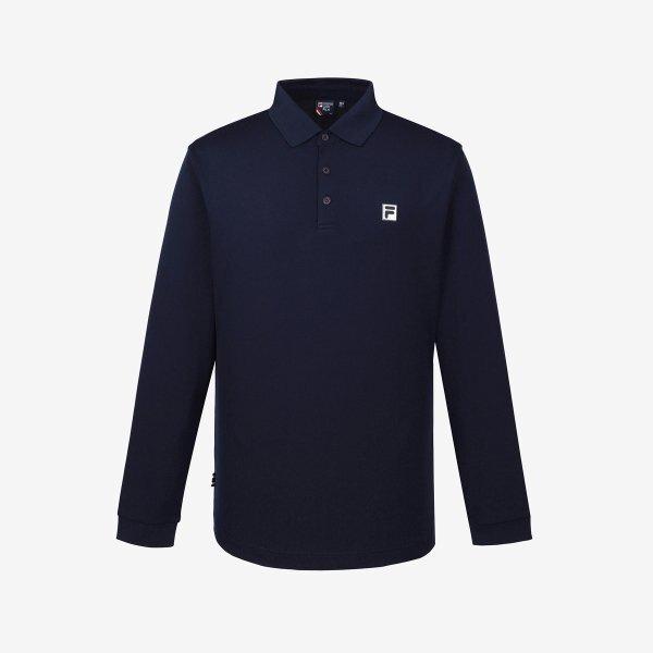 Fila Men S tenniS Pique Long Sleeve Tee INKNAVY/W85