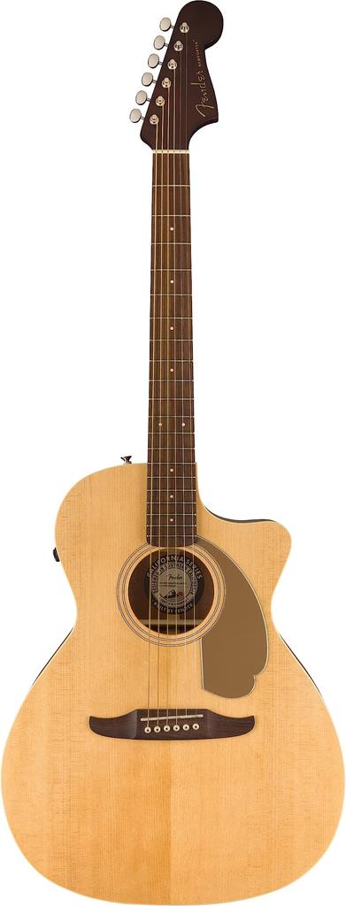 Fender Newporter Player Walnut Gold with Soft Case Acoustic-Electric Guitar, Fingerboard, Pickguard, Natural,