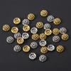 18K Gold Plated Segmented Hollow Wheel Flower Bead Caps Bracelet Necklace Crafts Round Bead Cap DIY Jewelry Making Accessories
