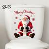 Santa Claus Toilet Decals Sticker, Waterproof PVC Christmas Bathroom Decal for Versatile Festive Room Decor Home Decoration, Removable Snowflake Wall
