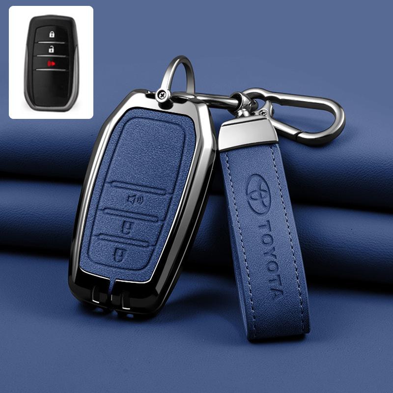 Car Key Case Cover for Toyota Land Cruiser 200 Prado Crown TLK 200 Yaris Cross Hilux Innova Rav4 Fortuner Camry 55 50 Keychain