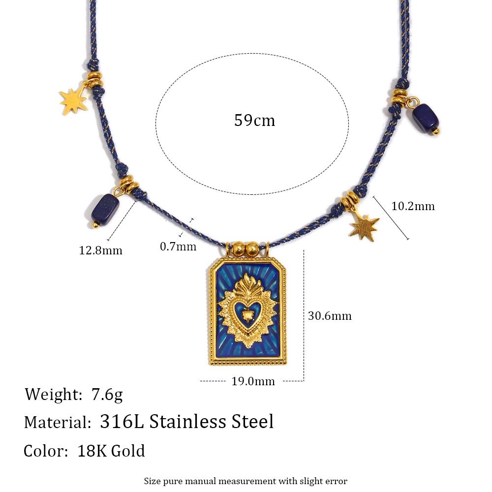 

MamacitaSlay 316L Stainless Steel Woven Rope Heart Flower Necklace 18K Gold Plated Waterproof Jewelry Winter Necklace 2026 Gifts