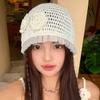 Glitter Crochet Flower Hat Handmade Sequin Knitted Hat Sweet Weave Cap  Apparel Accessories
