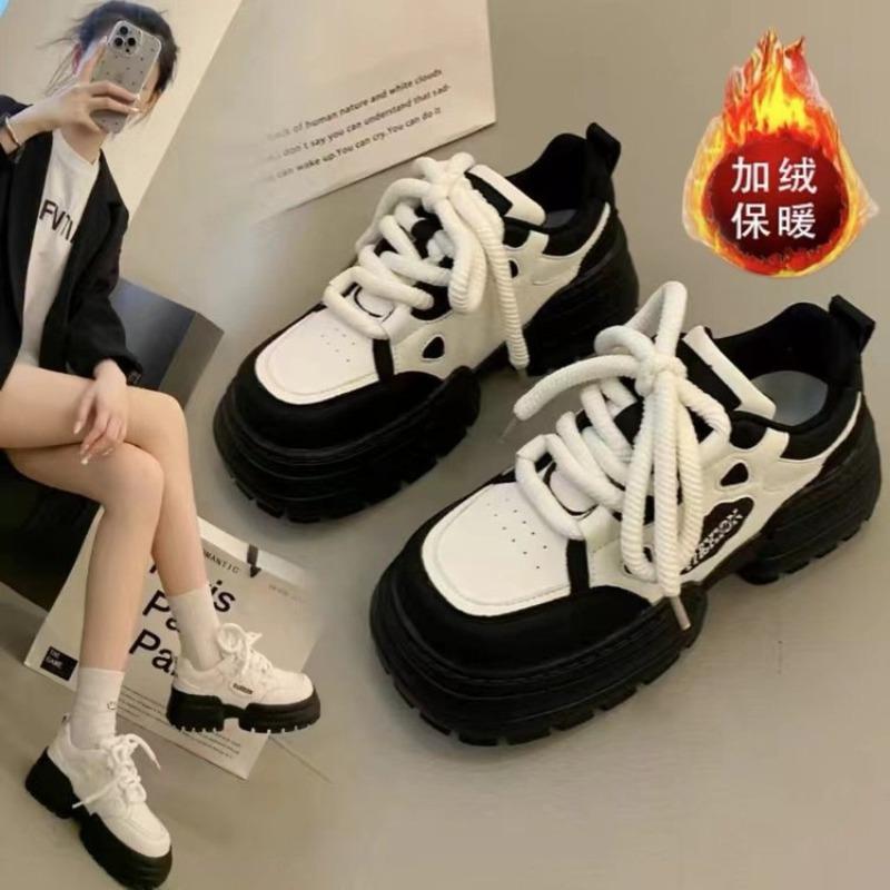 Casual thick-soled heightening women's winter new velvet warm fashion versatile casual shoes dad shoes