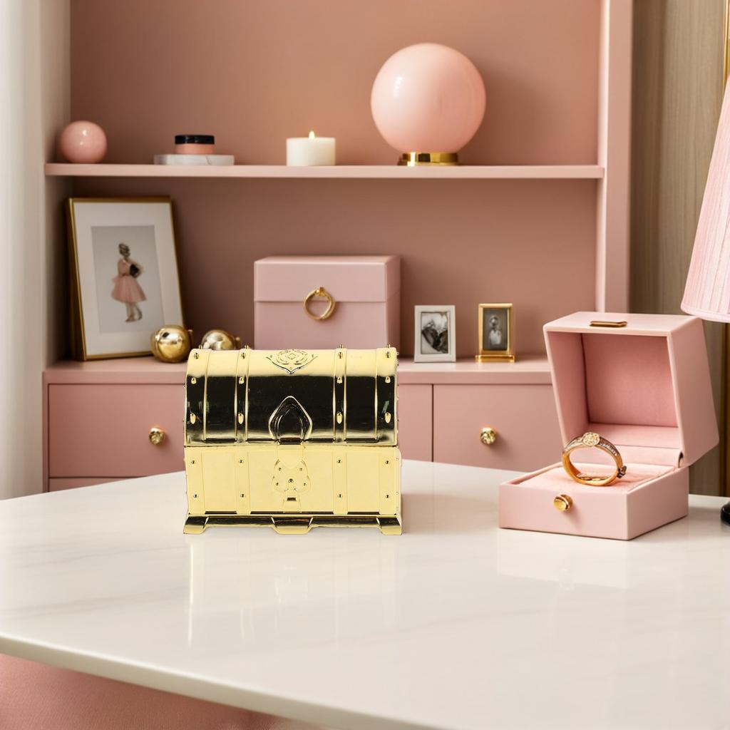 12Pcs European Style Wedding Candy Boxes Elegant Mini Treasure Chest Plastic Candy Favor Box for Bridal Shower Birthday Party
