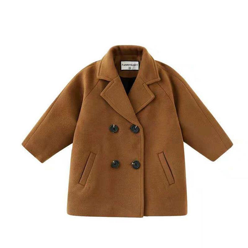 Boys Autumn and Winter Woolen Coat Korean Version of Children's Plaid Suit Cardigan Boy Coat