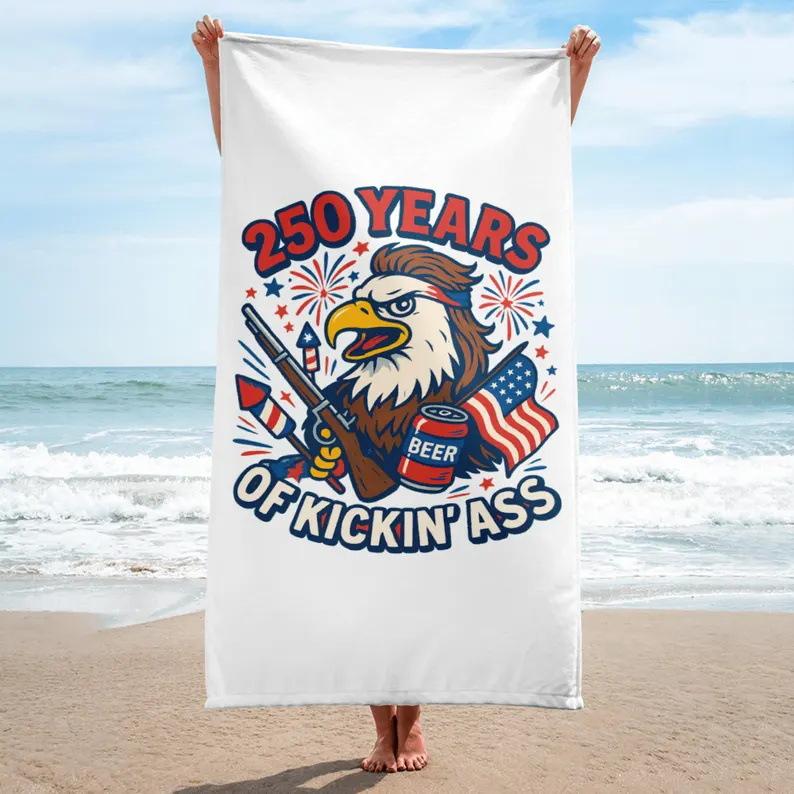 Unabhängigkeitstag Adler Strandtuch USA 250 Wochen Mikrofaser Badetuch Wasseraufnahme Schnelltrocknend