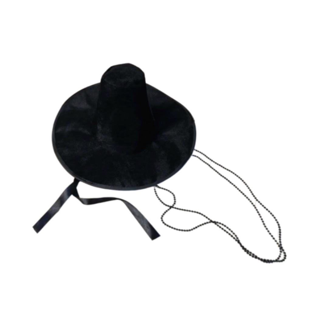 K-Idol Grim Reaper Hat Cosplay Costume J-Rain Style Korean Traditional Gat Unisex with Strap