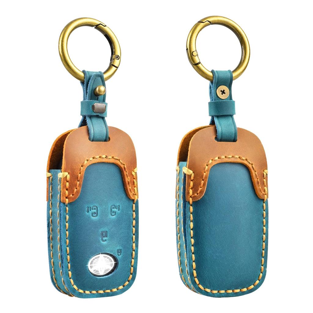 OFFCURVE Genuine Leather Smart Key Case for Daihatsu and and Protective Cover Toyota, 4-Button Compatible, Non-Slip, Stain-Resistant,