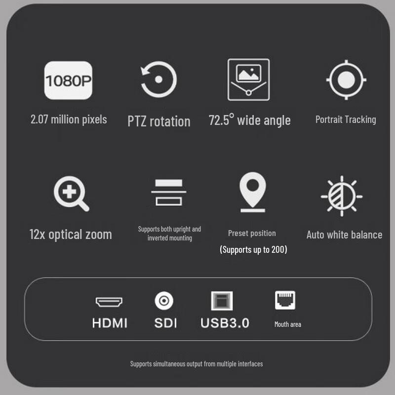 Lenovo Thinkplus 1080P 20x Zoom AI Tracking PTZ Conference Camera (CN version)