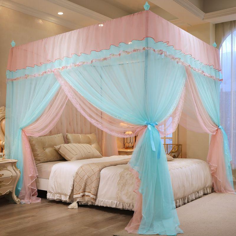 Three-Door Princess Style Thickened Mosquito Net for Single/Double Bed