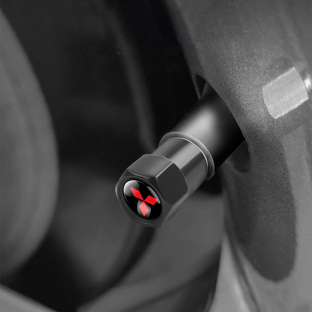 4pcs Car Wheel Tire Valve Caps Tyre Rim Stem Covers Airdust For Mitsubishi Space Star Lancer Outlander Eclipse Cross Asx Fortis