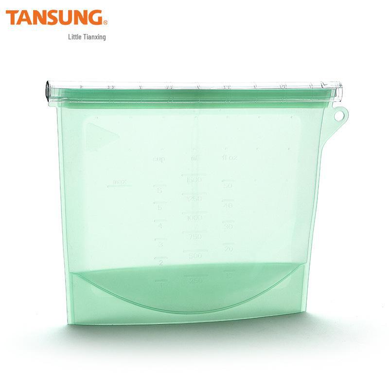 Leakproof Silicone Food Storage Bags - Ready-to-Use Vacuum-Sealed Ziplock for Fresh-Keeping