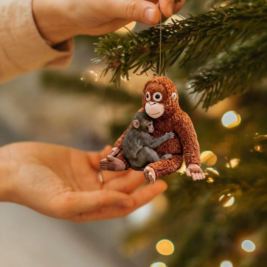 2D Monkey Keychain Cute Monkey Holding Plush Toy Bag Charm Acrylic Hanging Pendant for Backpack Purse Car Keys