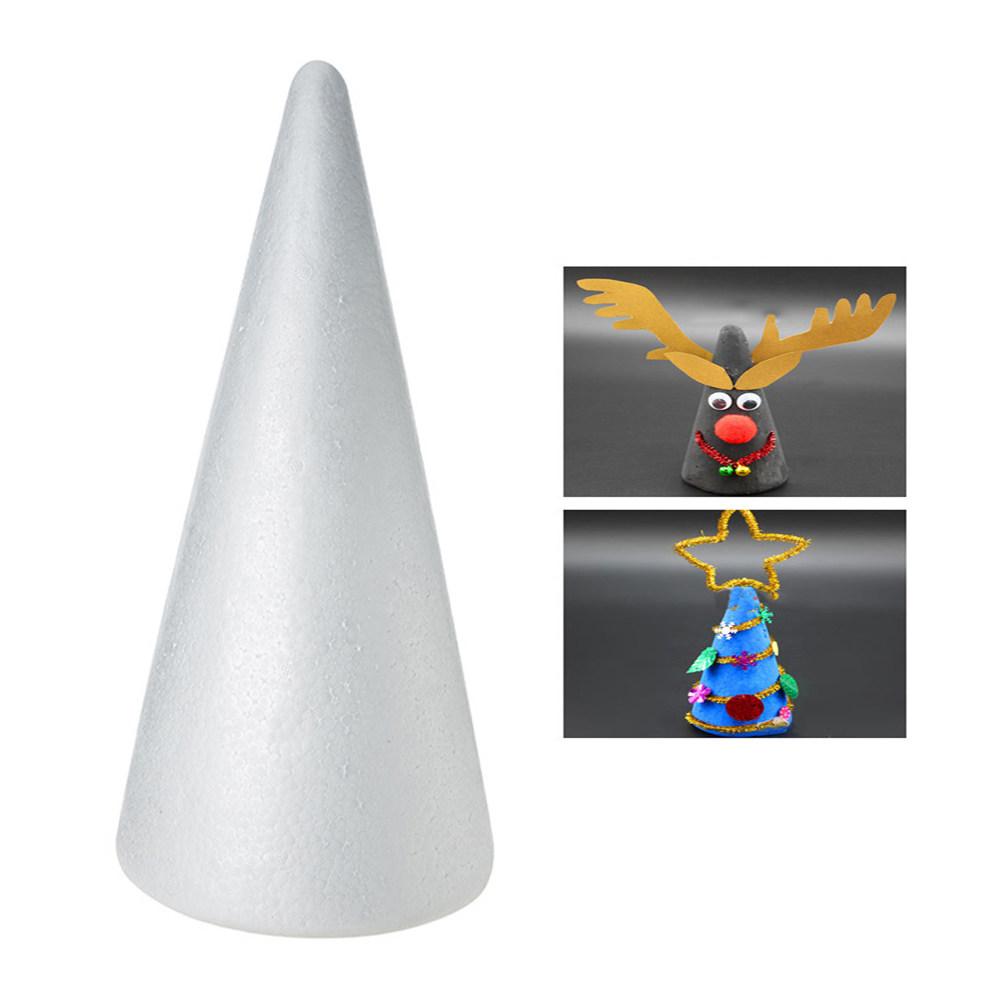 10Pcs White Craft Cones 10x7cm Foam DIY Centerpiece Decorations for Activities Home School Church Party Art Making Kit