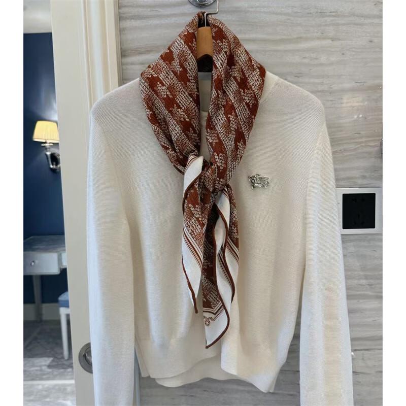 NINA SOLOR Wool Plaid Double-Sided Square Scarf