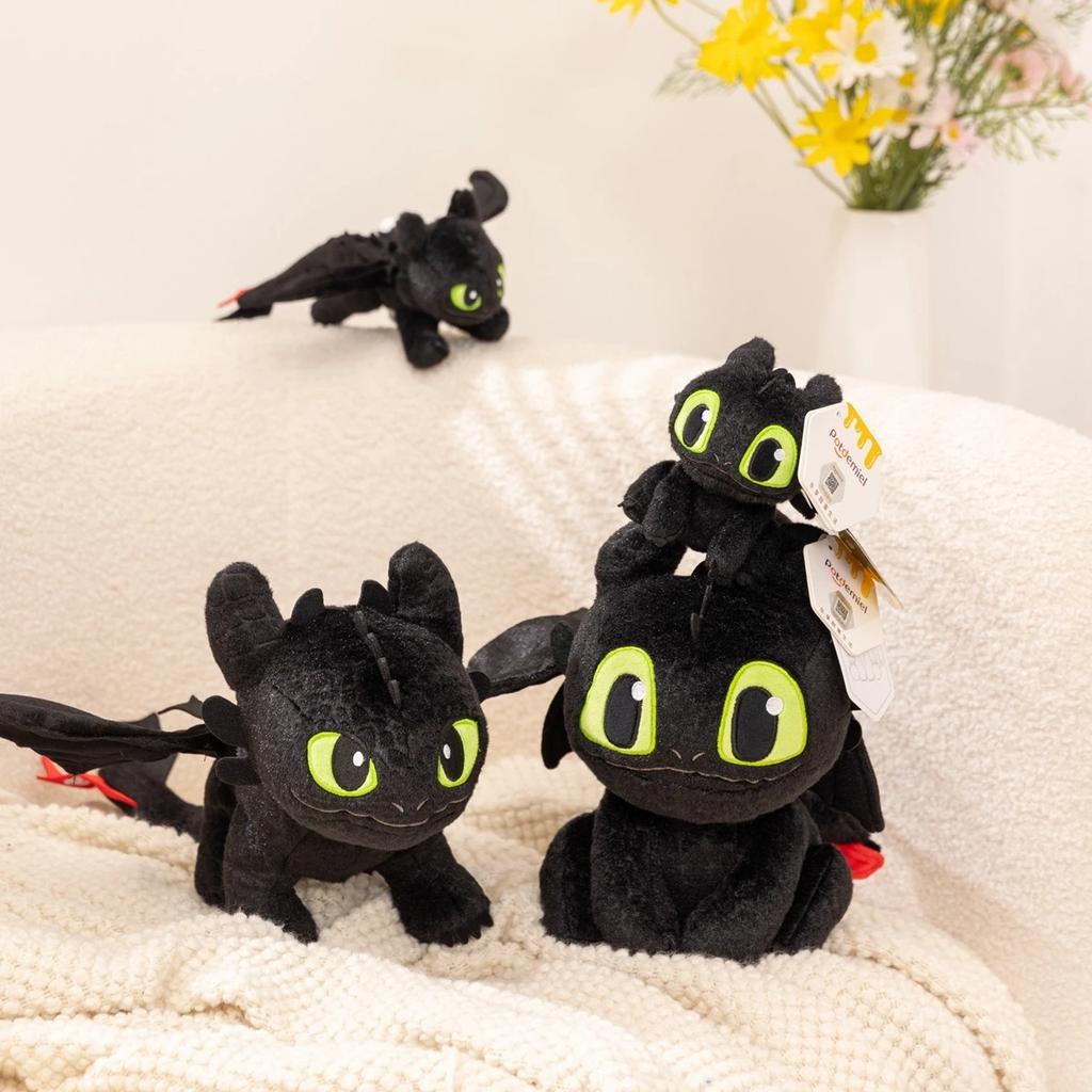 Potdemiel With Tag How To Train Your Dragon Plushies Stuffed Anime Night Fury Doll Plush Toy Cartoon Black Dragon Xmas Gifts