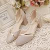 2024 Spring Korean-Style Women's Thick Heel Pointed Toe Buckle Sandals