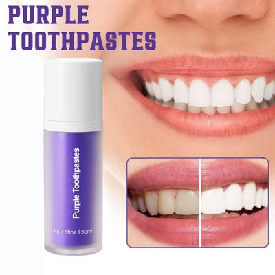 30 ml fialová zubní pasta na bělení zubů na odstranění skvrn ze zubů Péče o dásně Deep Cleaning Color Corrector Rozjasňující zubní pasta