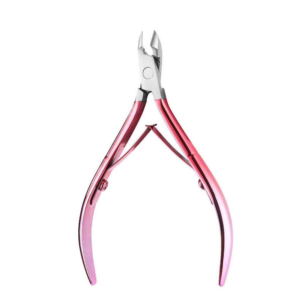 Stainless Steel Slanted Nail Clipper with Cuticle Scissors and Small Blade for Easy Trimming and Hangnail Removal