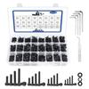 2000Pcs Cylindrical Head Hexagonal Screw with Elastic Pad Flat Pad Set M2/M3/M4/M5 High Strength 12.9 Grade