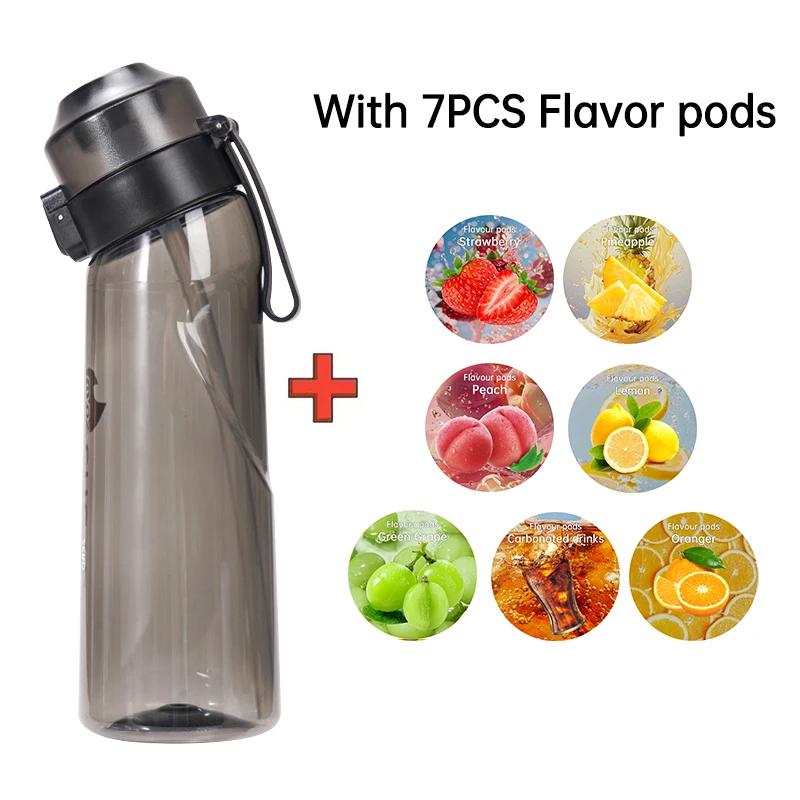 Air Flavored Water Bottle With 7 Flavor Ring Sports Fashion Straw Tritan Plastic Cup Suitable for Outdoor Sports Fitness Airup