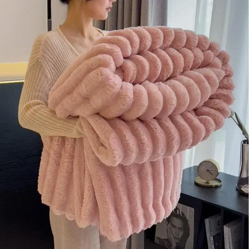 Bedding Set Fluffy Plush Fitted Sheet Rabbit Fleece Bed Sheets Velvet Taffeta Bed Cover Thicken Warm Fitted Sheet Winter Plush Mattress Cover