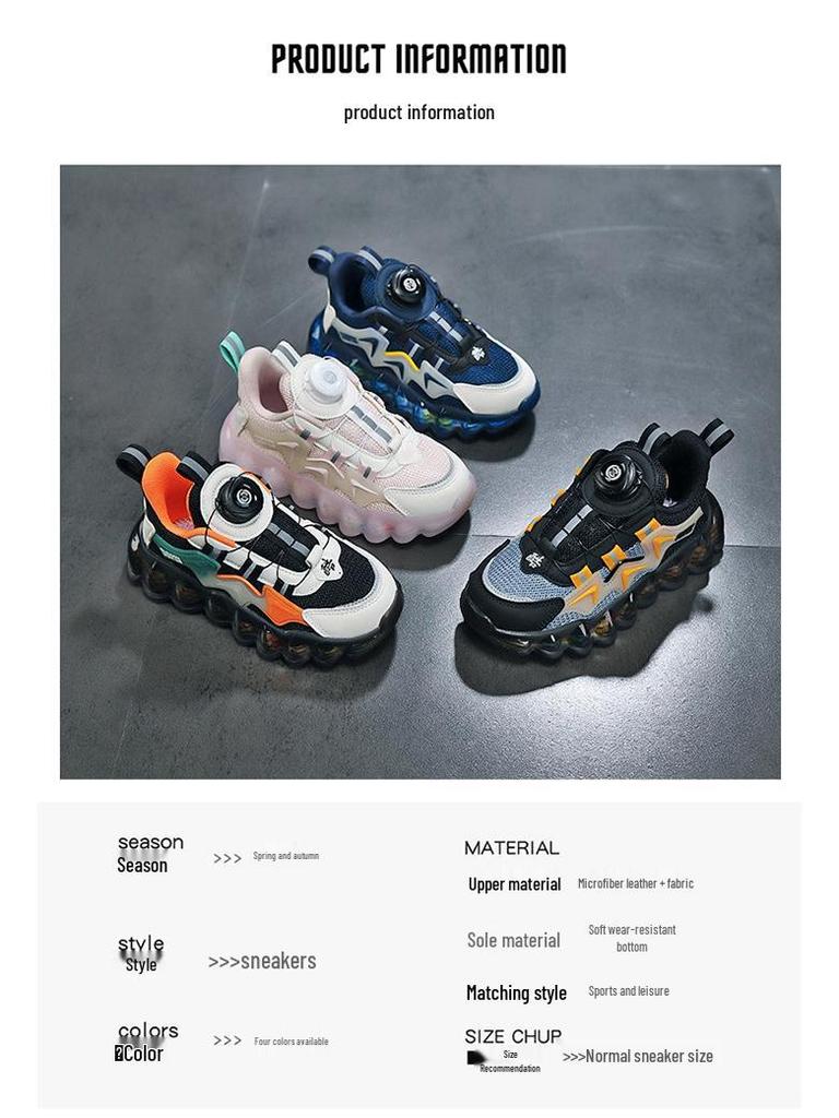 2024 Frühling/Sommer Jungen Atmungsaktive Mesh Sportschuhe mit Drehknopf