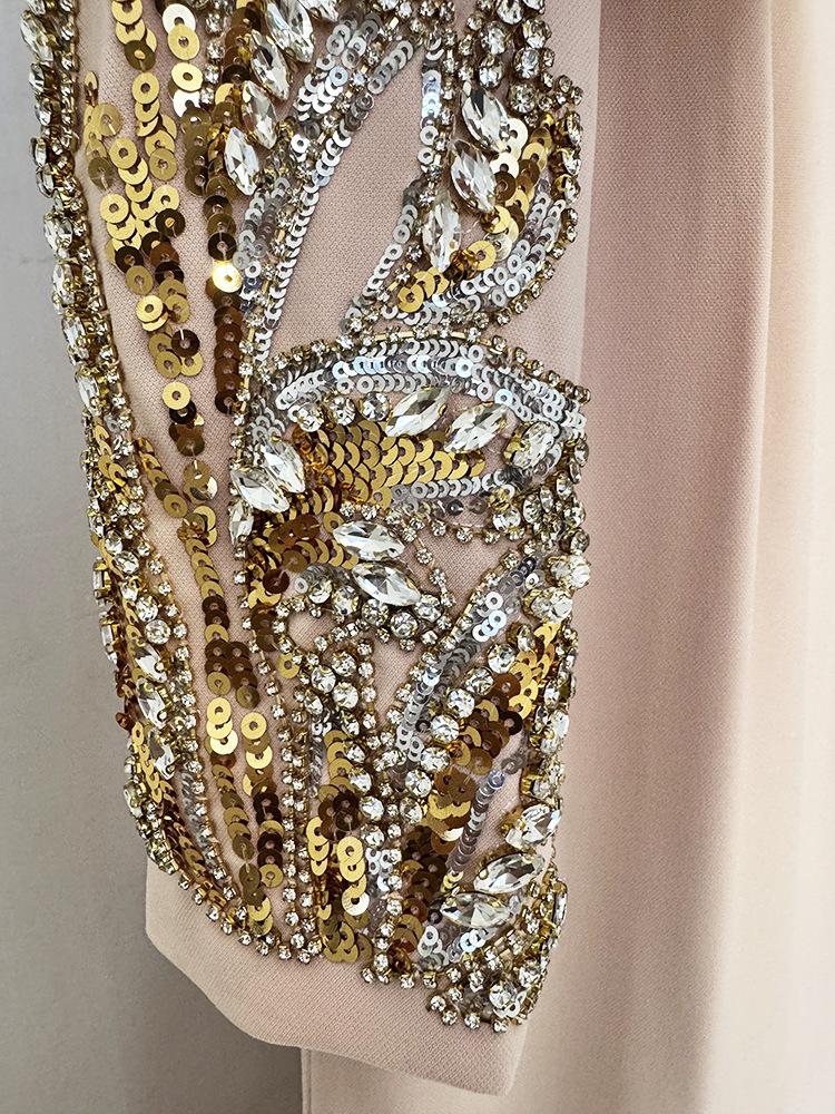 2026 Europäisches & Amerikanisches Designer-Langes Ballkleid mit Starker Perlenstickerei & Strasssteindetails