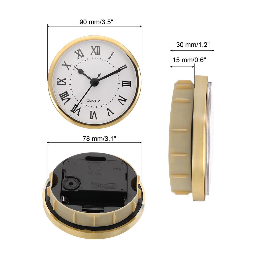 Uxcell Quartz Clock Insert Round Quartz Movement Miniature Clock Fit 78mm/61mmDiameter Hole for Replacement Home 1/2 Pcs