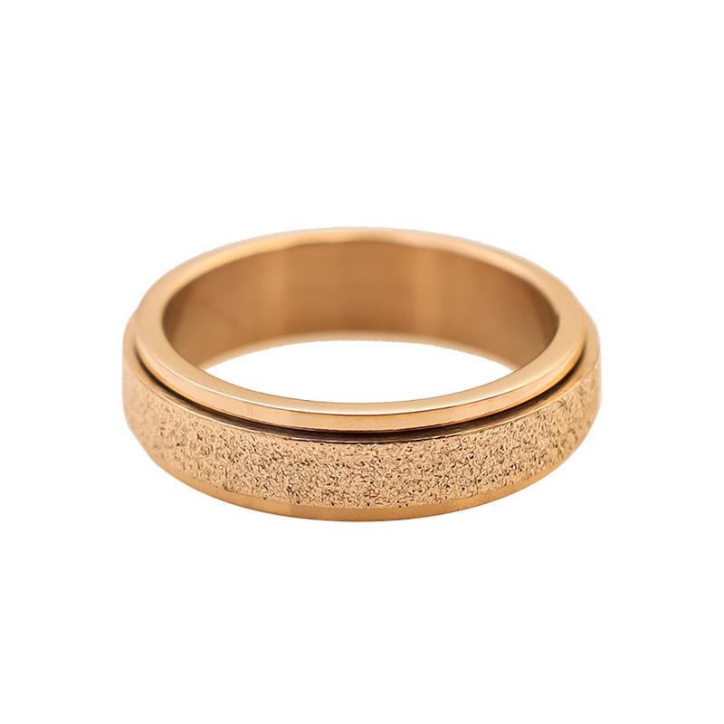 Jewelry Neutral Wind Simple 6Mm Matte Rotatable Ring Women'S Design Sense Niche Titanium Steel Jewelry