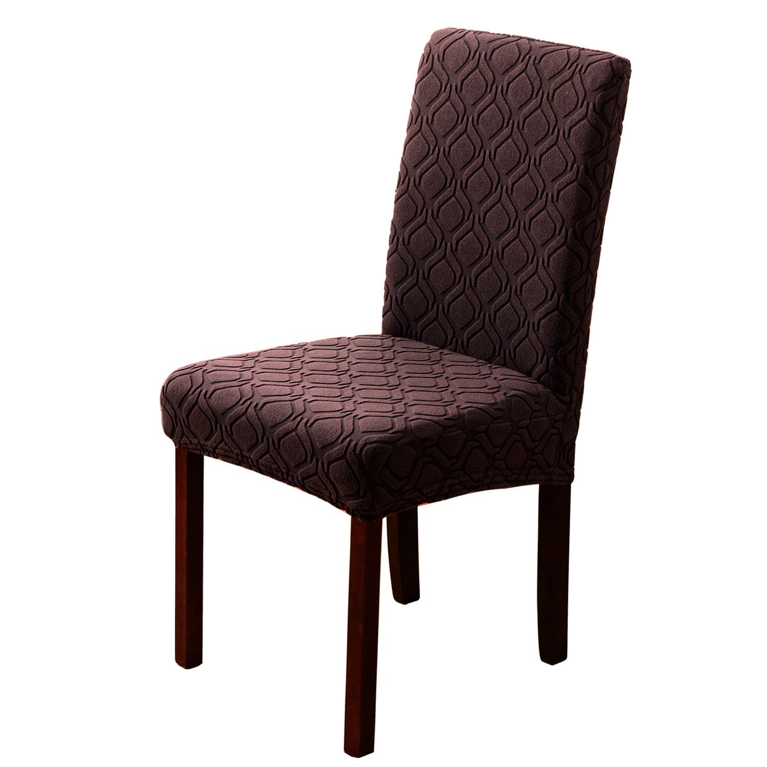 

1/5 шт. Маленький круглый жаккардовый обычный чехол для стула, однотонный эластичный чехол для семейного банкета, чехол для стула одинакового размера 1PC кофейный