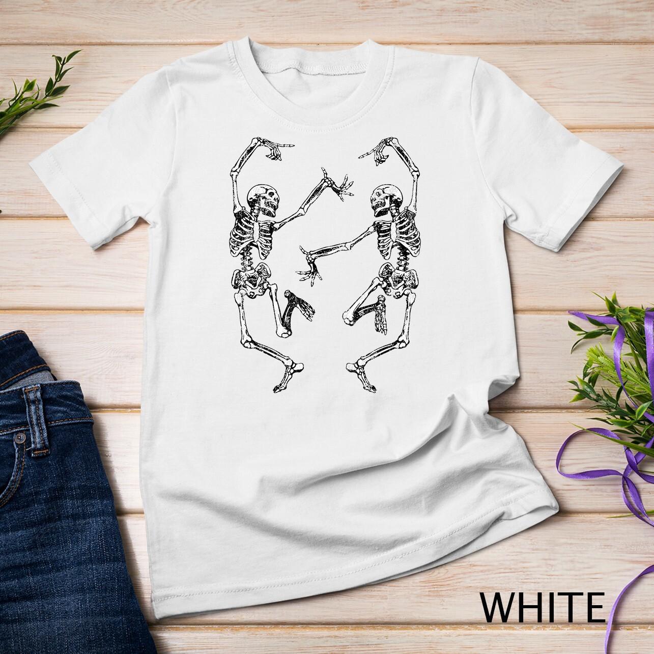 Dance of Death Macabre Skeleton Tshirt Skull Halloween 2024 Unisex T-shirt S разноцветный