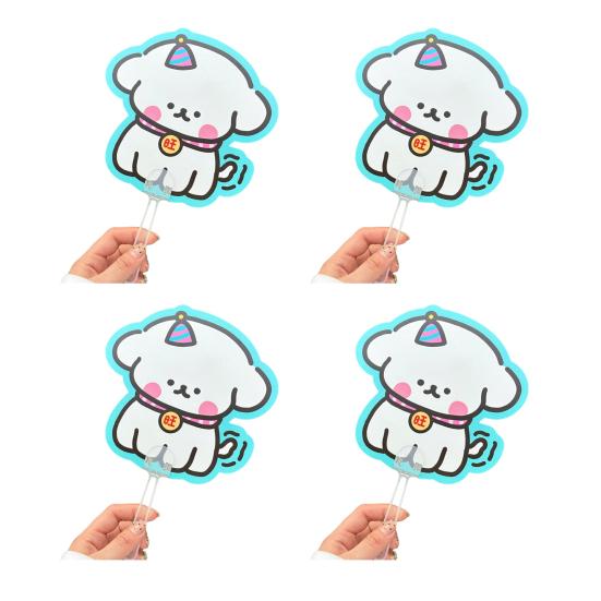 

4Pcs Small Hand Fans Portable Summer Handheld Fan Cute Animal Manual Fan for Travel Commuting Outdoor Walking Fun Photo Prop H