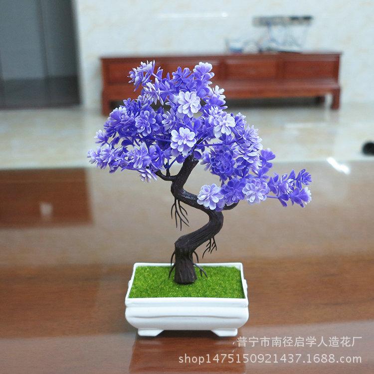 "Small Artificial Flower Bonsai Office & Home Decor Set"