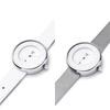 Watch Replacement Strap Set 2way White Silver Popular Brand Stylish Leather 36mm KLON INFINITY STAIR series Men's Women's -ALPHABET TIME- [36/W-FACE]