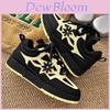 Casual Men Shoes Spring New Korean Style Sneakers With Floral Decor For Travel And Daily Use