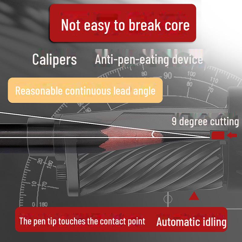 Hand-Cranked Charcoal and Art Pencil Sharpener with Automatic Feeding