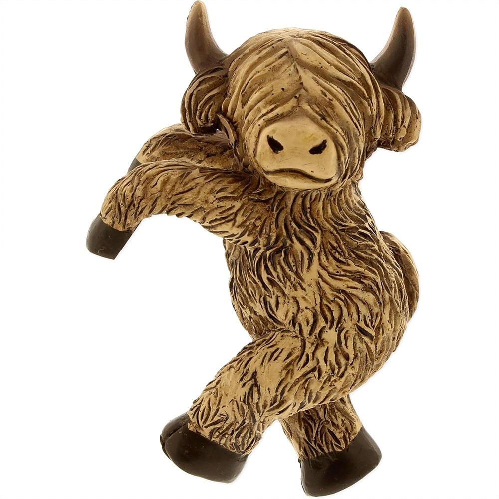 

Rural Highland Cow Figurine Cartoon Farm Animal Statue Living Room Bedroom Cow