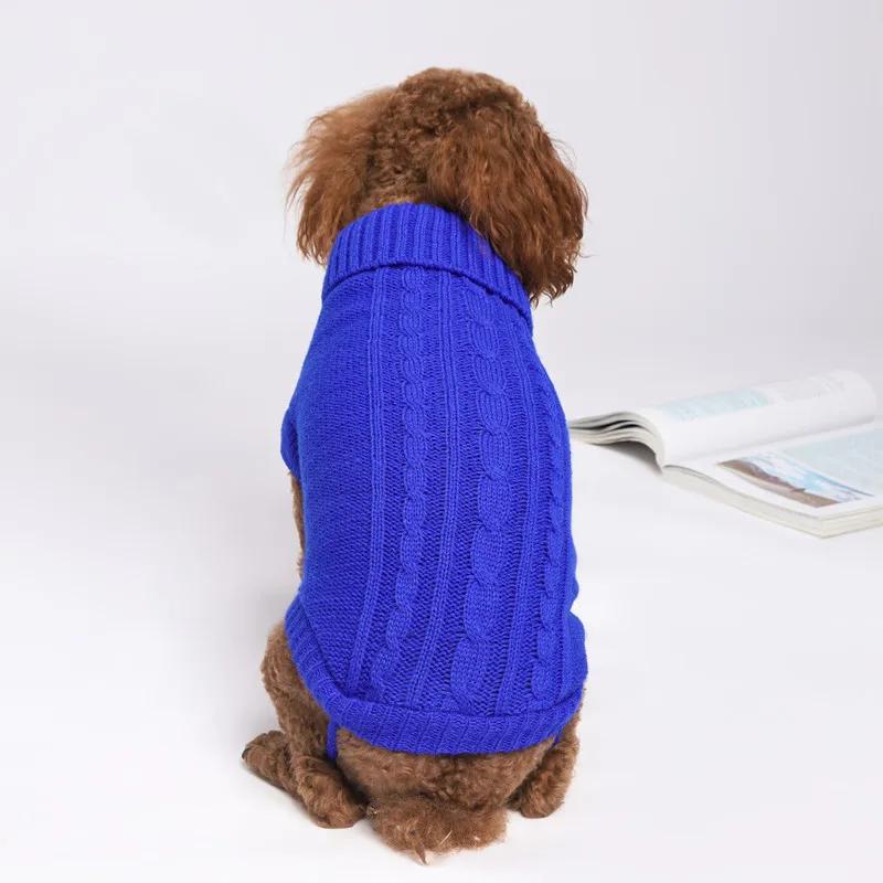White Knit Sweater Jumpsuit for Small Dogs, Monochromatic, Simple, Fashion, Warm, Thick, Pet Items, Winter, Wholesale