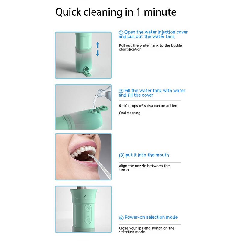 Oral Irrigator Portable Calculus Removal Water Flosser Whiten Waterproof USB Rechargeable Dental Cleaner 4 Nozzles