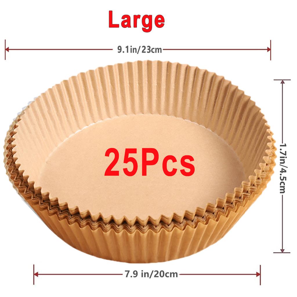 25/50Pcs Air Fryer Disposable Paper Non-Stick Airfryer Baking Papers 16cm Round Air-Fryer Liners Paper Kitchen Accessories