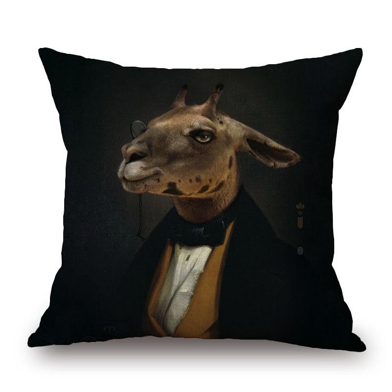 Sheep Rabbit Dog Cushion Cover Decor Lovely Animals Poster Beige Throw Pillows Case Home Pillowcase Sofa Decoration