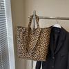 Leopard Print Canvas Bag Women's New Fashion Portable Large-capacity Shoulder Bag Casual Tote Bag