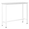 Mesa de Bar Alta Mesa de Cozinha Mesa de Pé 120 x 40 x 100 cm Estrutura e Pernas de Aço, Tampo Branco com Aparência de Mármore